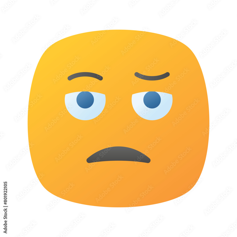 Bored face expression, icon of bored emoji, premium vector Bored face expression, icon of bored emoji, premium vector