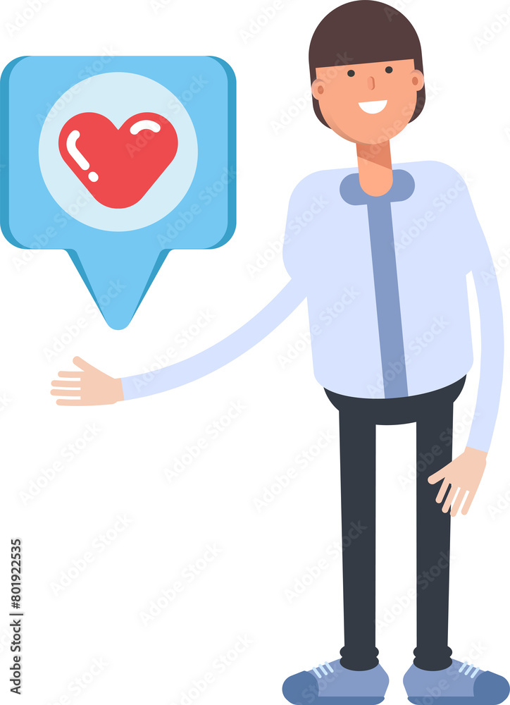Businessman Character and Heart Message
Businessman Character and Heart Message