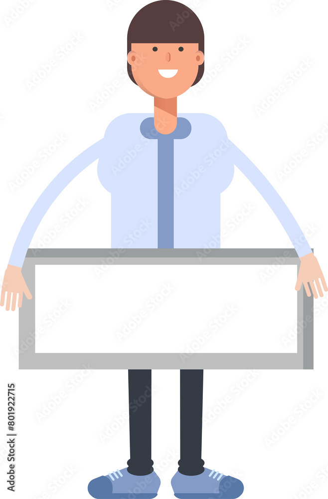 Businessman Character and Blank Signage
Businessman Character and Blank Signage