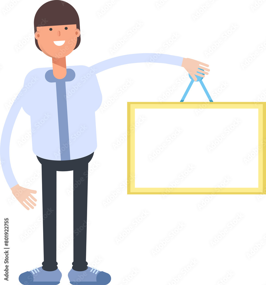 Businessman Character Holding Blank Signage
Businessman Character Holding Blank Signage