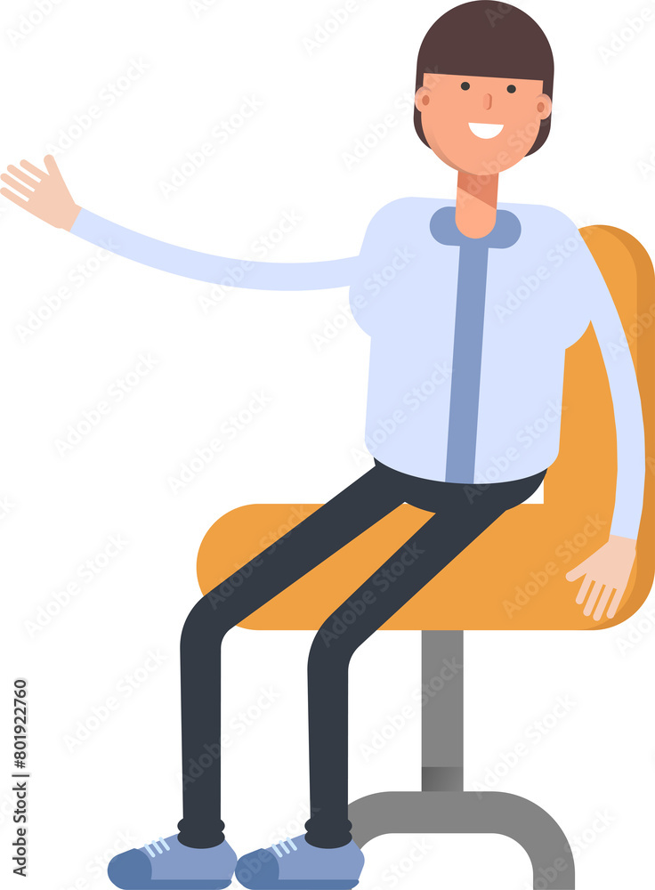 Businessman Character Sitting on Office Chair
Businessman Character Sitting on Office Chair