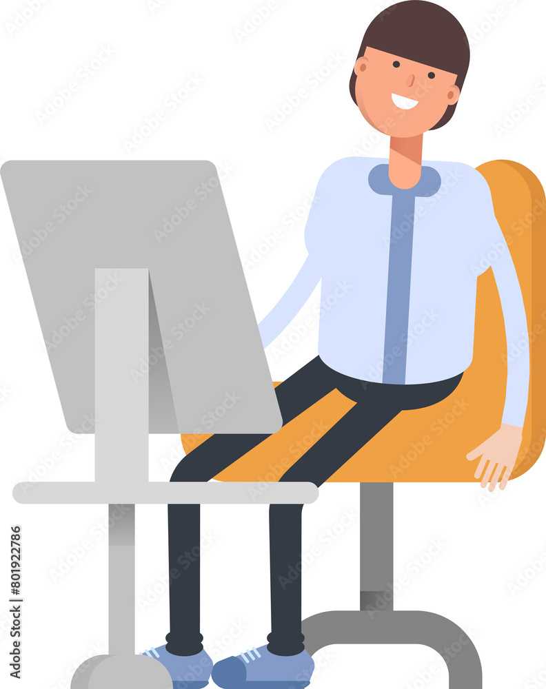 Businessman Character Working on Desktop
Businessman Character Working on Desktop