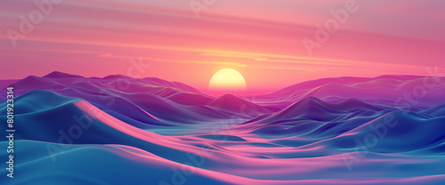 Witness the dawn's symphony unfold on a sunrise gradient animation pulsing with vitality, as vivid hues meld into deeper tones, providing an electrifying backdrop for design exploration.