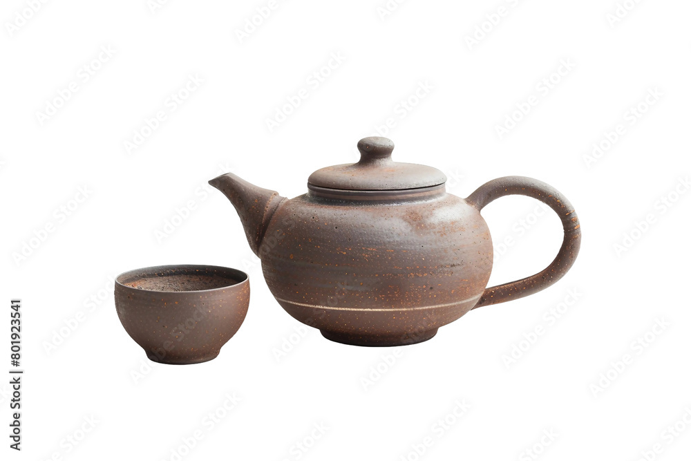 Teapot Cups On Transparent Background.