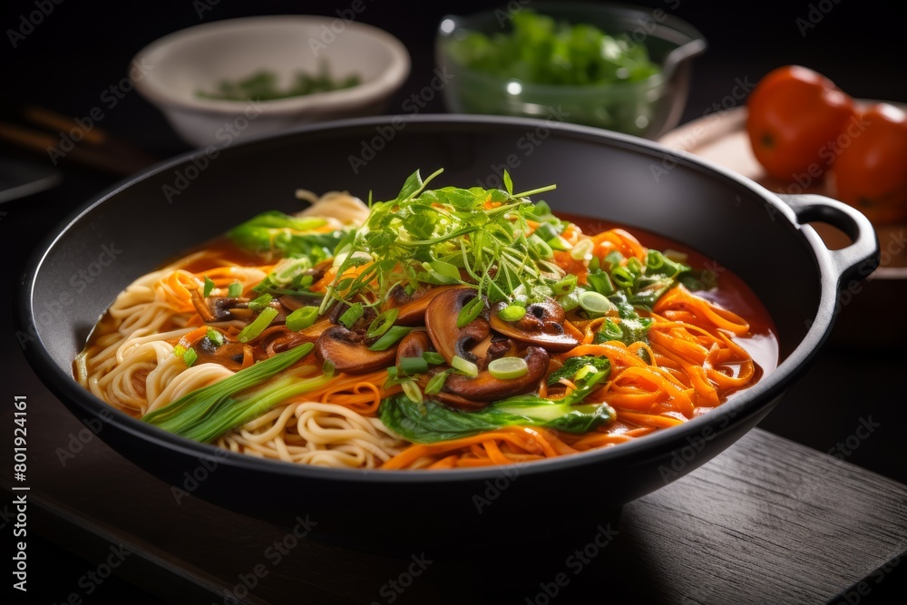 Alternative noodles being cooked in a flavorful broth with vegetables and protein, highlighting their role in creating hearty and nourishing dishes Alternative noodles being cooked in a flavorful broth with vegetables and protein, highlighting their role in creating hearty and nourishing dishes