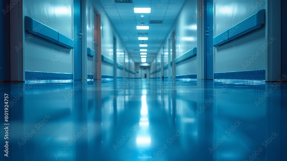 Luxury Hospital Corridor Background Generative AI