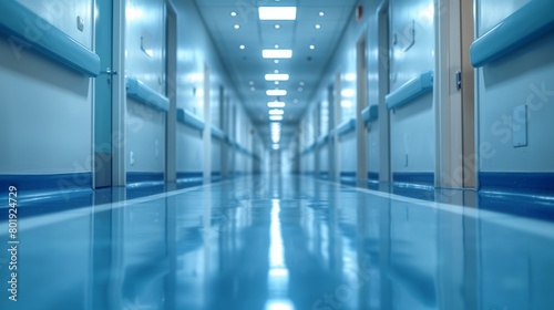 Luxury Hospital Corridor Background Generative AI