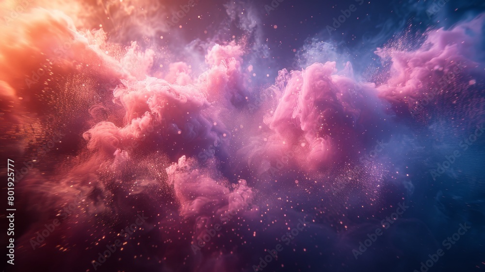 Smoke covered from a cloud of powdered candy dust Smoke covered from a cloud of powdered candy dust