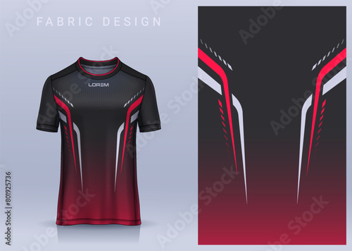Fabric textile design for Sport t-shirt, Soccer jersey mockup for football club. uniform front view.	