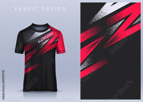 Fabric textile design for Sport t-shirt, Soccer jersey mockup for football club. uniform front view.	
