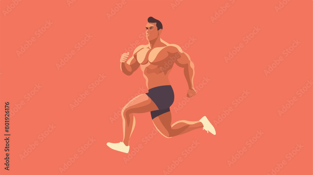 Sport man with thin body wear red underwear doing exercise