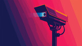 Square silhouette infrared surveillance camera icon vector