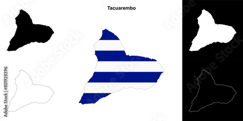 Tacuarembo department outline map set photo