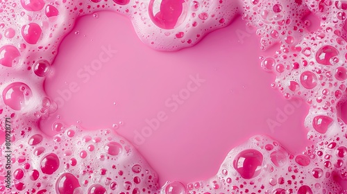 pink Background Frame Soap Foam, copy space