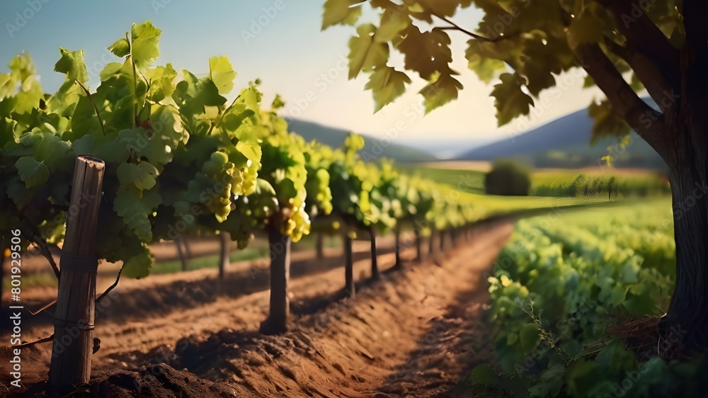 vineyard at sunset