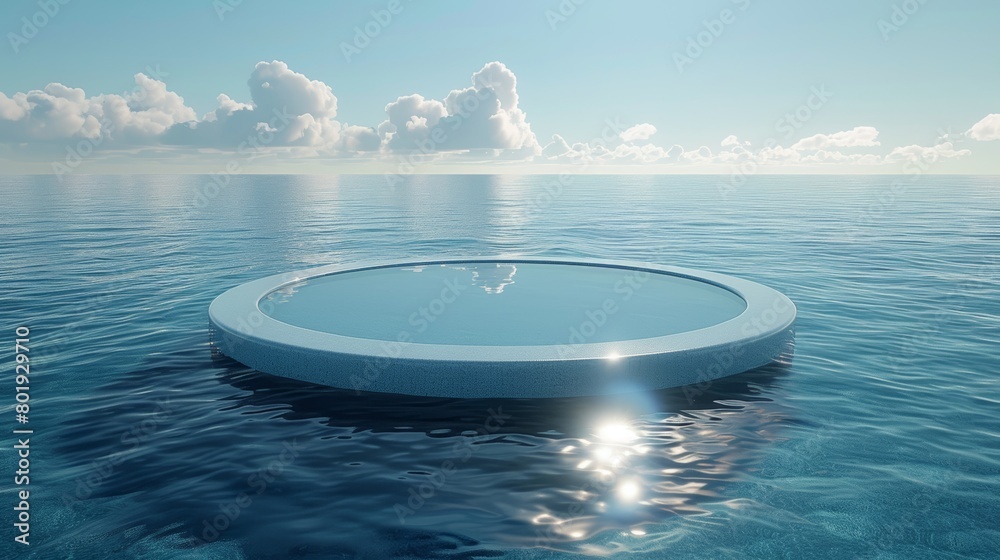 Glass Podium on Calm Water Generative AI Glass Podium on Calm Water Generative AI