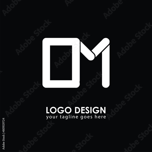 OM OM Logo Design, Creative Minimal Letter OM OM Monogram