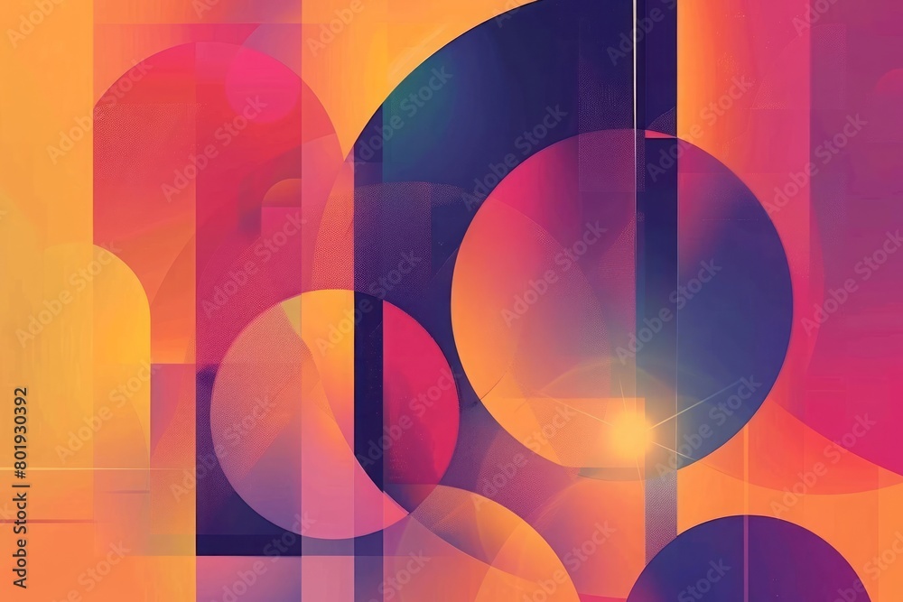 Gradients and geometric shapes to create an abstract exploration of color and shape
