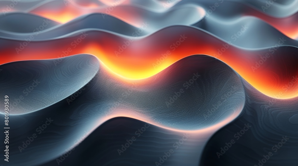 Fototapeta premium Elegant Wavy Background with Glowing Wave Lines Generative AI