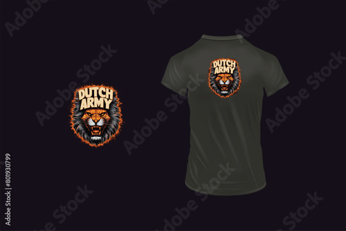Tiger t-shirt design. AI