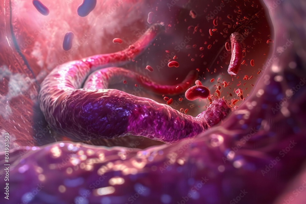 The differences between gastritis and peptic ulcer in the human stomach