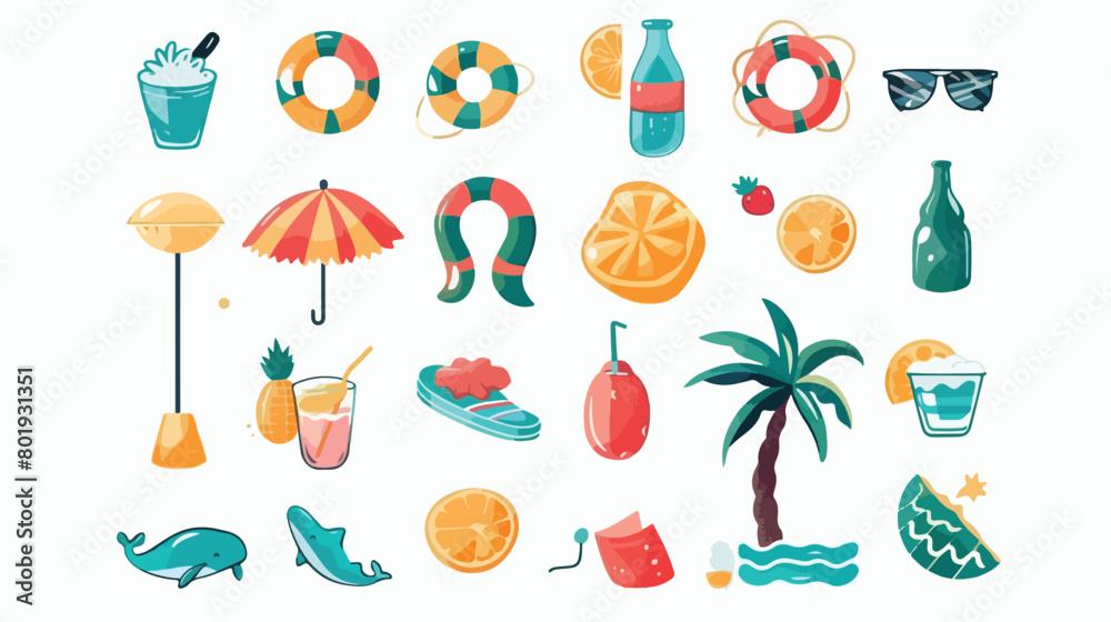 Summer icons over white background vector illustration