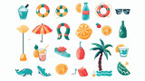 Summer icons over white background vector illustration