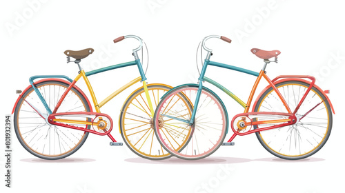 Tandem bicycle over white background vector illustration
