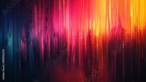 Abstract digital canvas with vibrant vertical neon streaks and colorful light lines on a dark gradient  detailed for a highresolution technological theme 