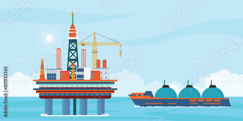 Landscape of oil gas industry with chemical or petrochemical.