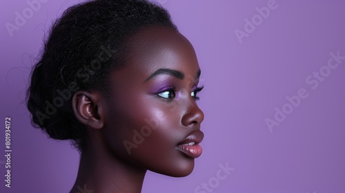 Natural Beauty Portrait of Young African Woman Generative AI
