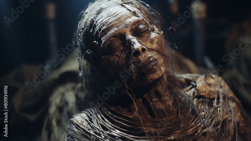 Enigmatic mummies, carefully preserved, whisper secrets of a civilization shrouded in mystery.