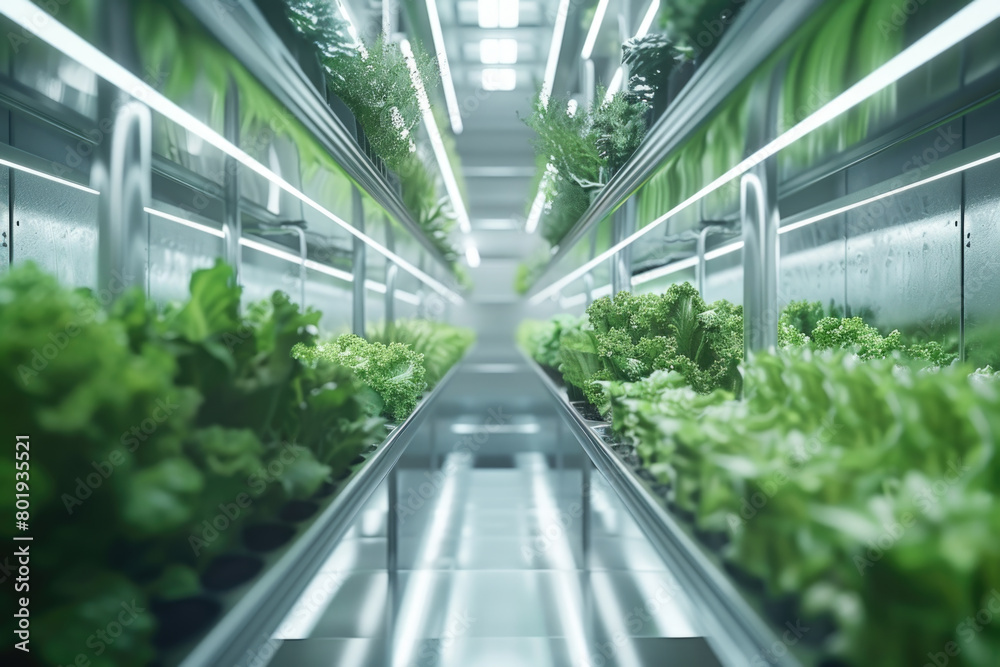 A modern vegetable greenhouse with a minimalist composition, bright lighting, and an empty scene.
A modern vegetable greenhouse with a minimalist composition, bright lighting, and an empty scene.