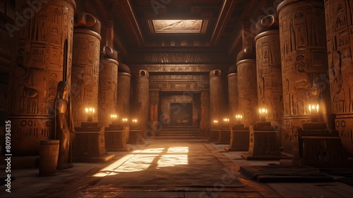 Gleaming treasures inside an ancient Egyptian tomb.