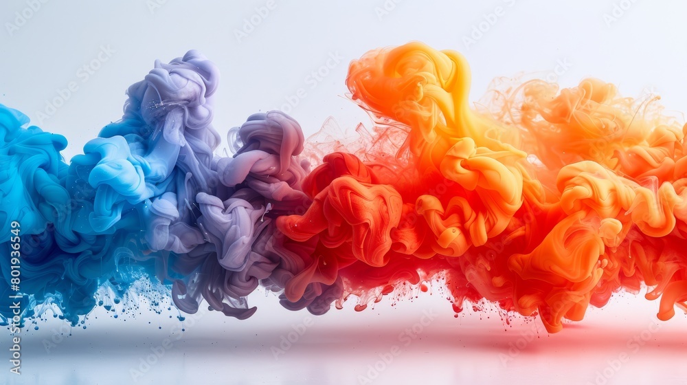 Fototapeta premium Vibrant Paint Splatter Cloud on White Background Generative AI