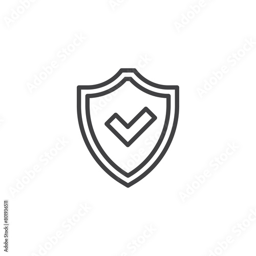 Security shield line icon