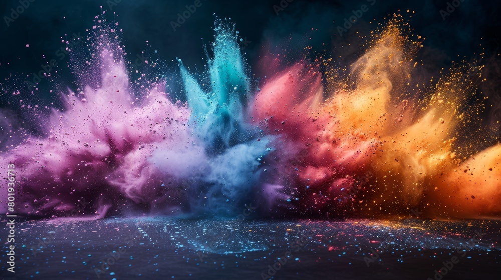 Vibrant Colors Explode in Dynamic Holi Celebration Generative AI