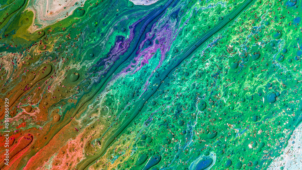 Naklejka premium Acrylic Pour Color Liquid marble abstract surfaces Design.