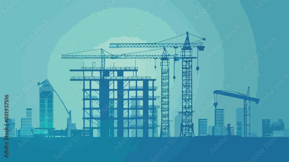 Under construction over blue background vector illustration