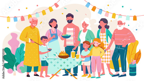 Multigenerational Family Enjoying Backyard Barbecue Together