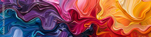 Vivid ribbons of liquid hues twist and turn, creating a whirlwind of color and excitement in their wake. photo