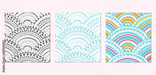 Seamless african textile art pattern, Abstract waves image and background, artwork for print