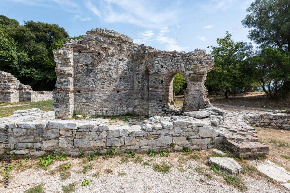 Trikonchos Palace at the Butrint National Park, UNESCO World Heritage archeological site Trikonchos Palace at the Butrint National Park, UNESCO World Heritage archeological site