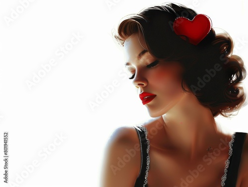 Valentine's Lady: UHD Image on White Background from the 2010s photo
