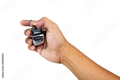 4 Digit Number Clicker Golf Manual Hand Tally Mechanical Palm Click Counter on hand. Metal Clicker Counter. Handheld Tally Counter.