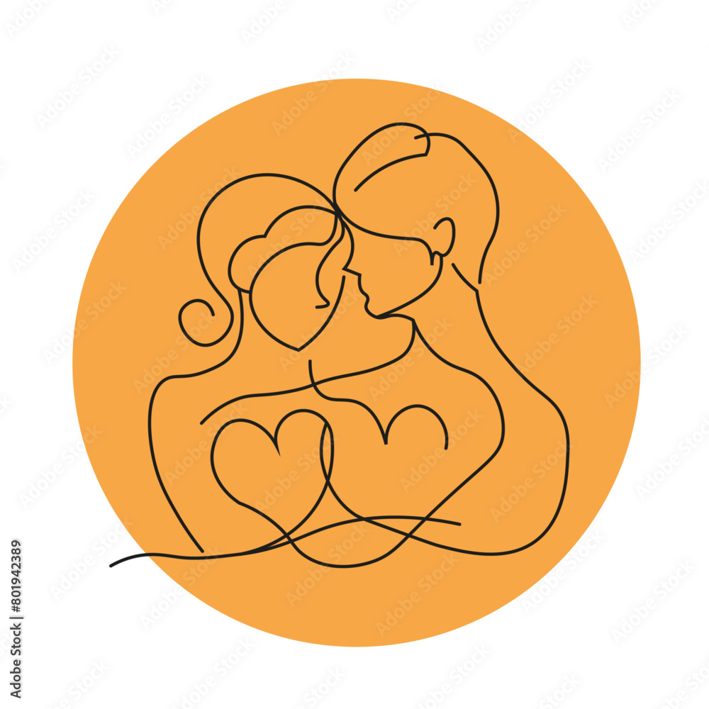 valentine's day couple in love vector LINE