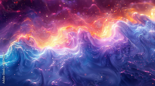 Celestial Symphony: Vibrant Cosmic Clouds and Glowing Nebulae