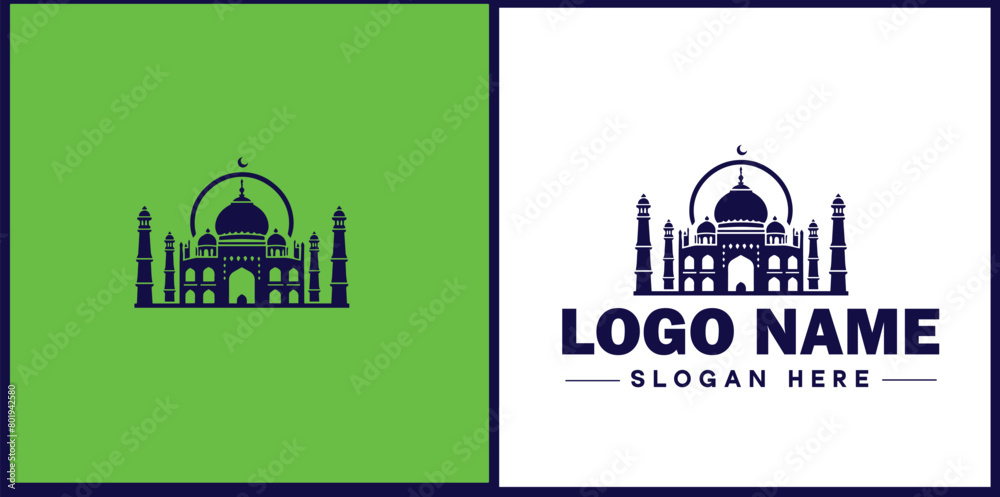 Castle icon logo Tower defense strong fortress game app modern flat business vector logo