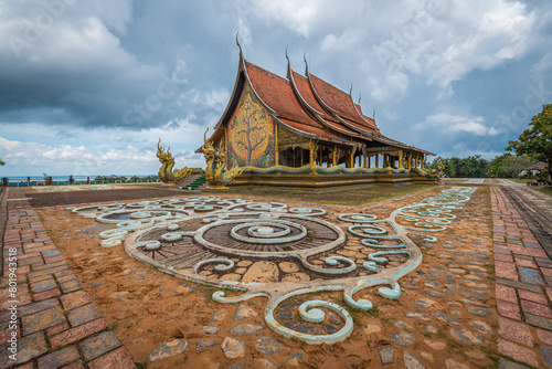 Wat Sirindhorn Wararam or Wat Phu Prao, also known as the Glow Temple, features painted fluorescent images on the walls and floor and is located in Sirindhorn, Ubon Ratchathani, Thailand