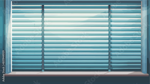 Window with blinds in room closeup Vector illustration